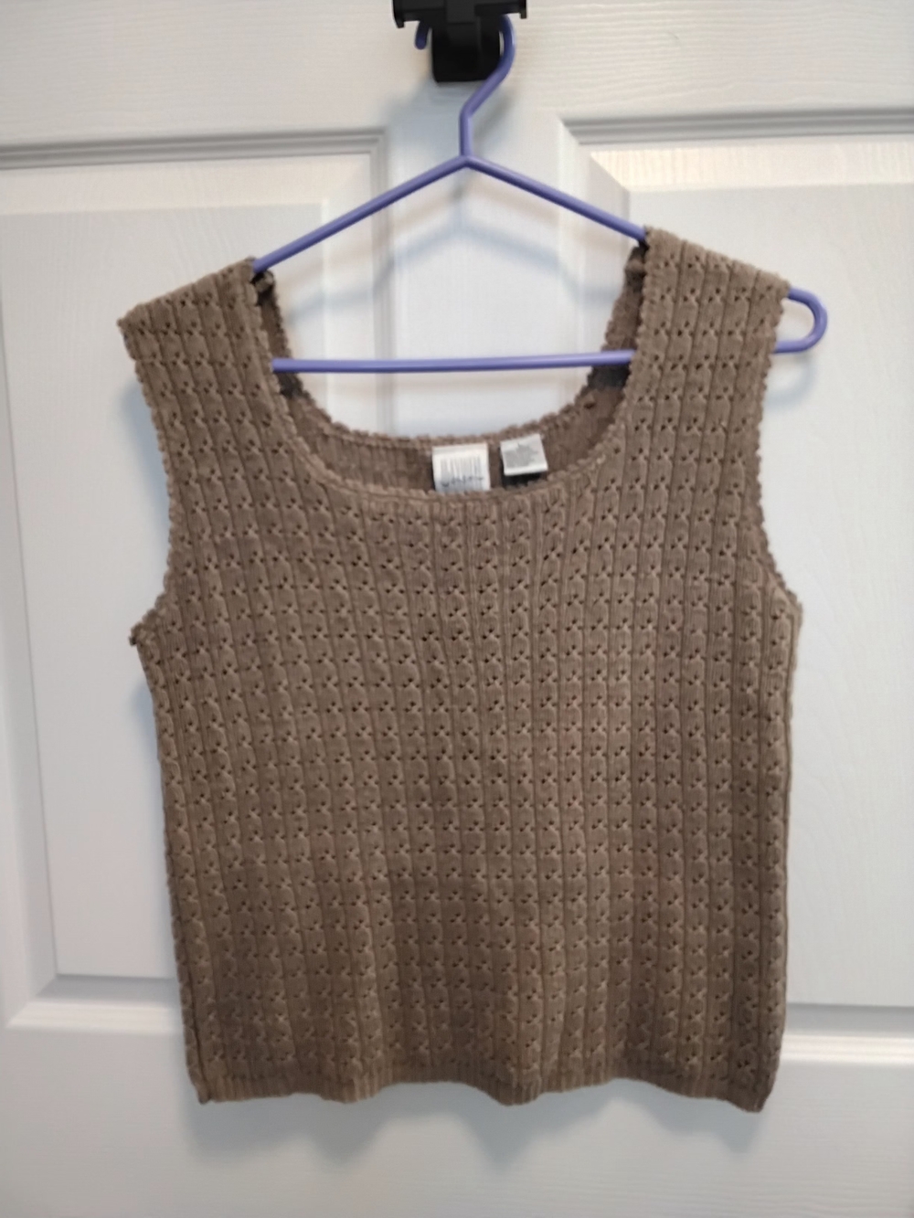 Jason Maxwell Vintage 90's Cable Knit Square Neck Tank Top Size L